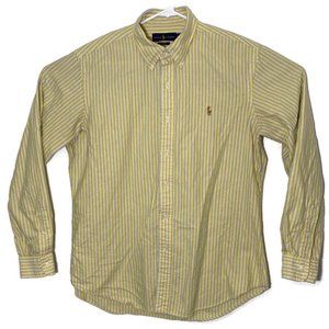 Ralph Lauren Mens Large Yellow Stripe Button Up